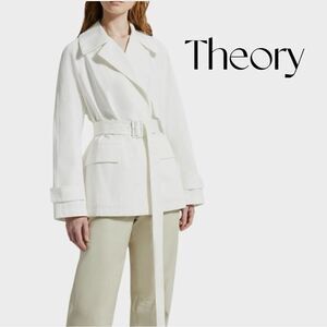 Theory Off-White Belted Trench Coat